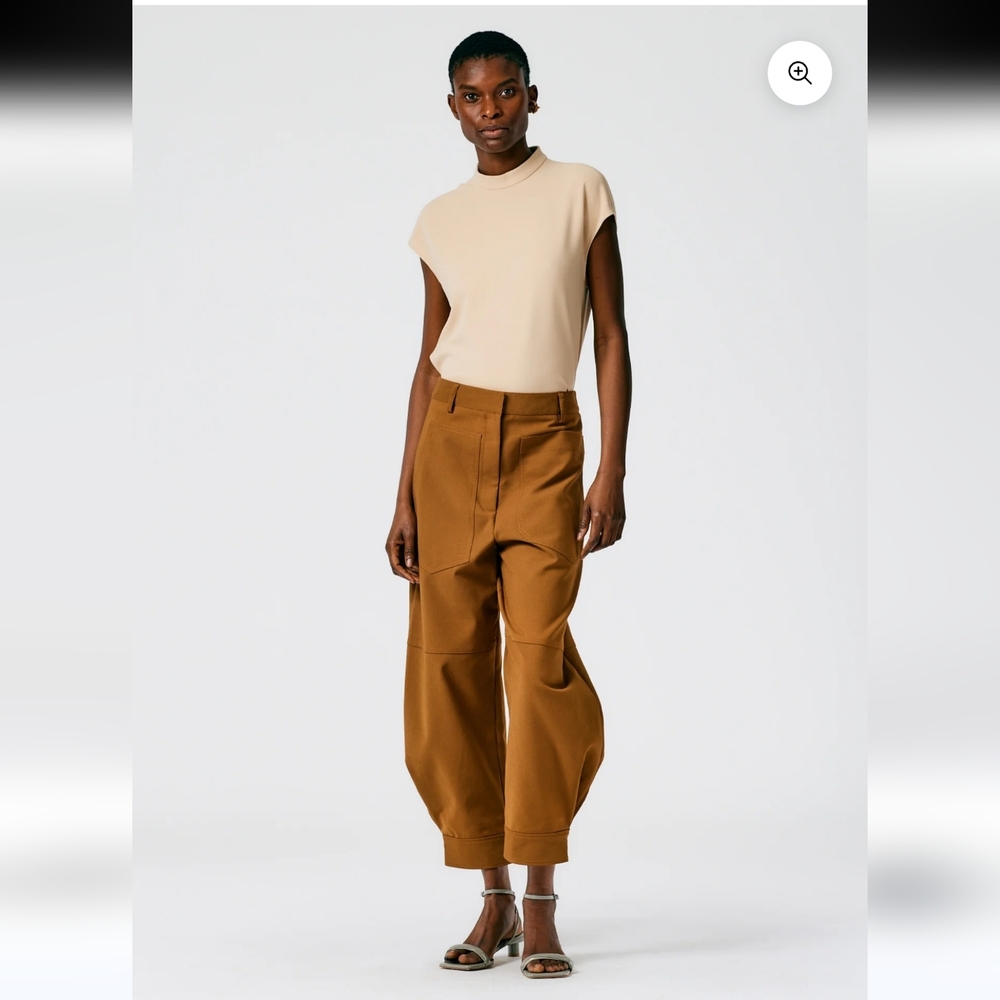 $395 Tibi Myriam Twill Sculpted Pant Size 4